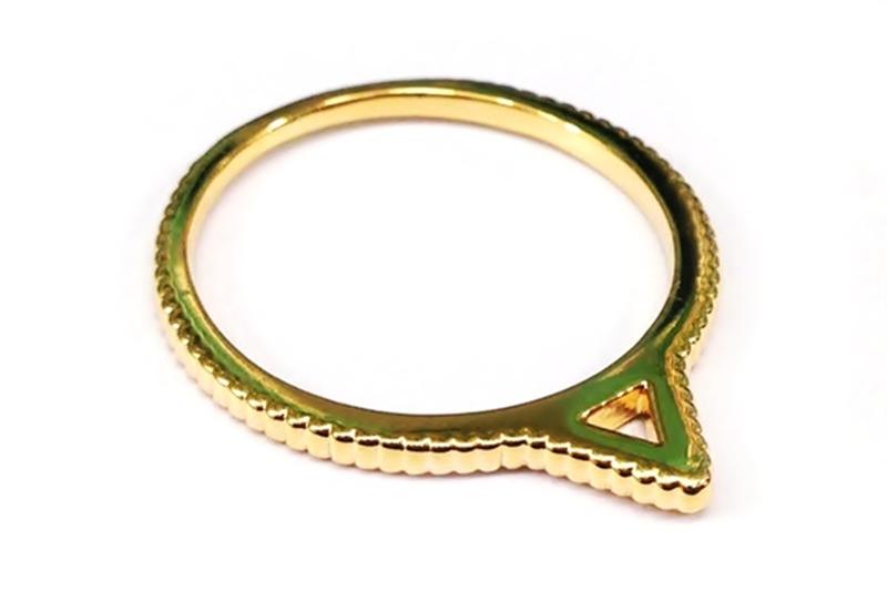 [Ozel] Statement Look Glossy Brass Ring