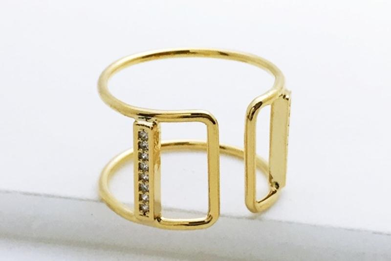 [Ozel] Unique Mood Glossy Brass Cubic Ring