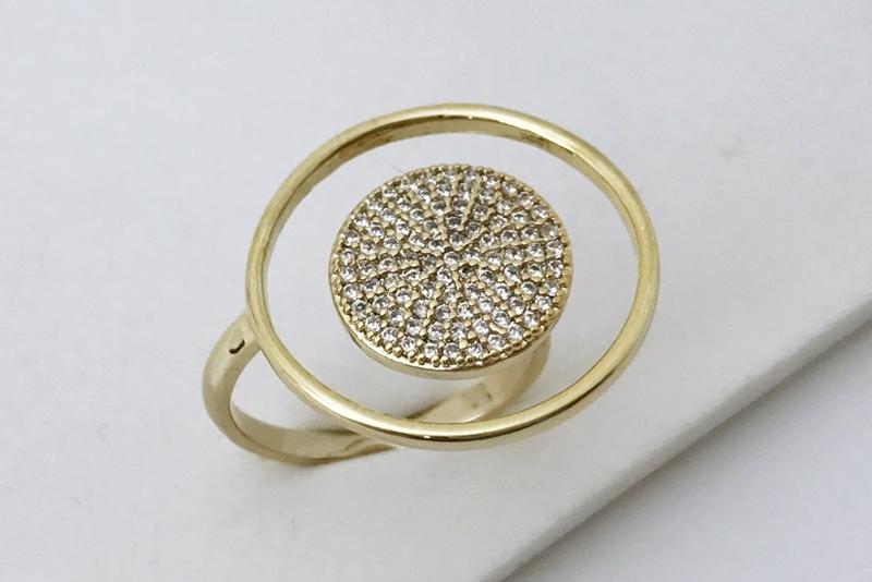 [Ozel] Romantic Mood Glossy Brass Cubic Ring [Ozel