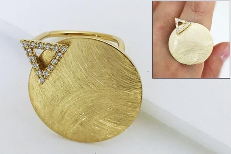 [Ozel] Sensual Asymmetrical Curve Brass Cubic Ring