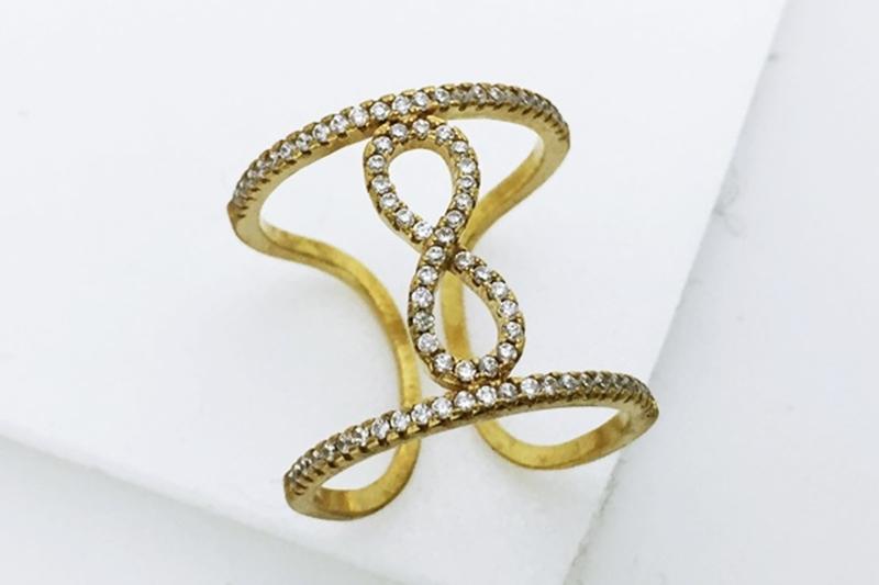 [Ozel] Unique Mood Glossy Brass Cubic Ring