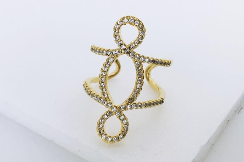 [Ozel] Girlfriend Gift Glossy Brass Cubic Ring