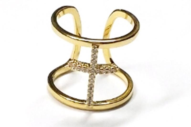 [Ozel] Feminine Glossy Brass Cubic Ring