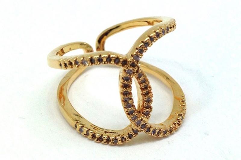 [Ozel] Delicate Fit Glossy Brass Cubic Ring