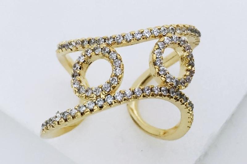 [Ozel] Delicate Fit Glossy Brass Cubic Ring