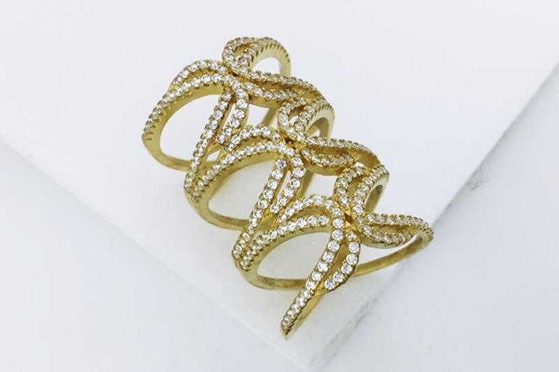 [Ozel] Simple Minimal Glossy Brass Cubic Ring