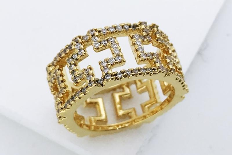 [Ozel] Casual Mood Glossy Brass Cubic Ring