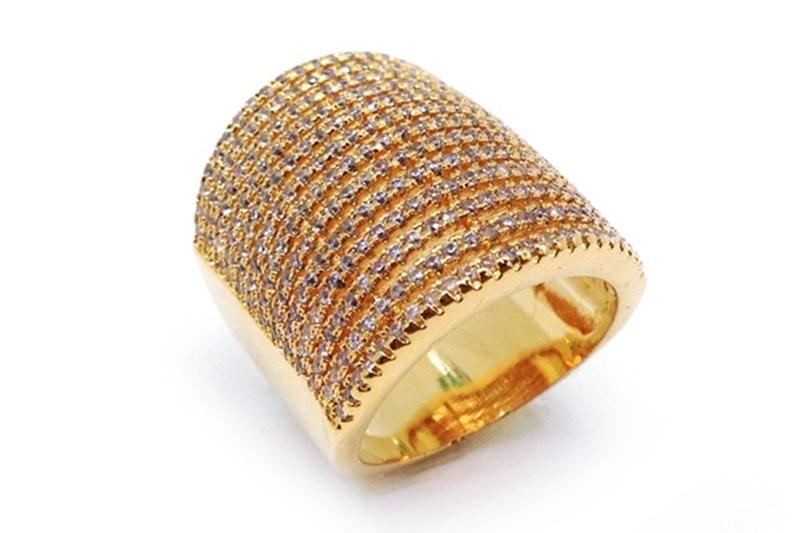 [Ozel] Trendy Glossy Brass Cubic Ring