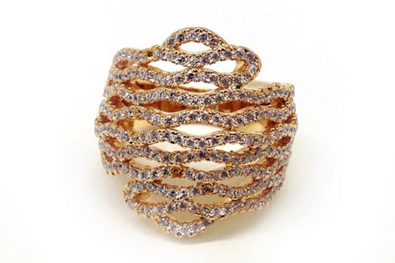 [Ozel] Casual Mood Glossy Brass Cubic Ring