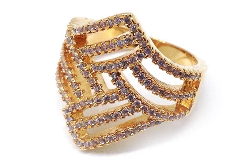 [Ozel] Unique Mood Glossy Brass Cubic Ring