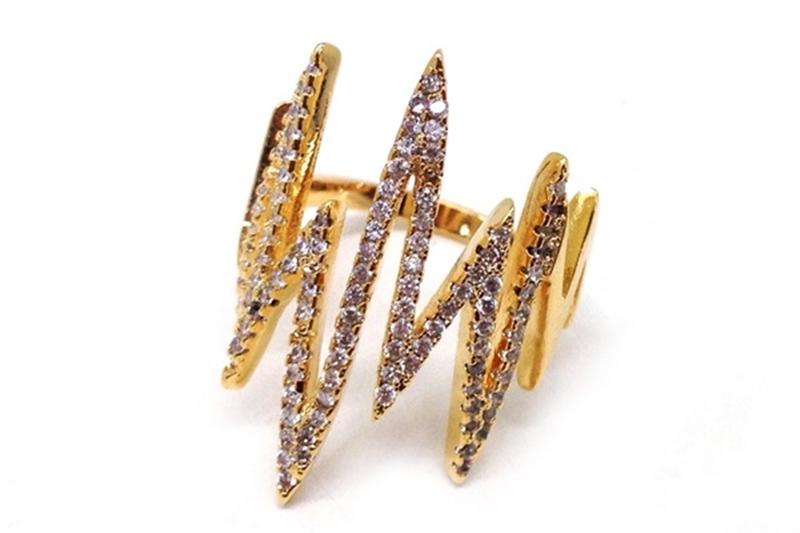 [Ozel] Unique Mood Glossy Brass Cubic Ring