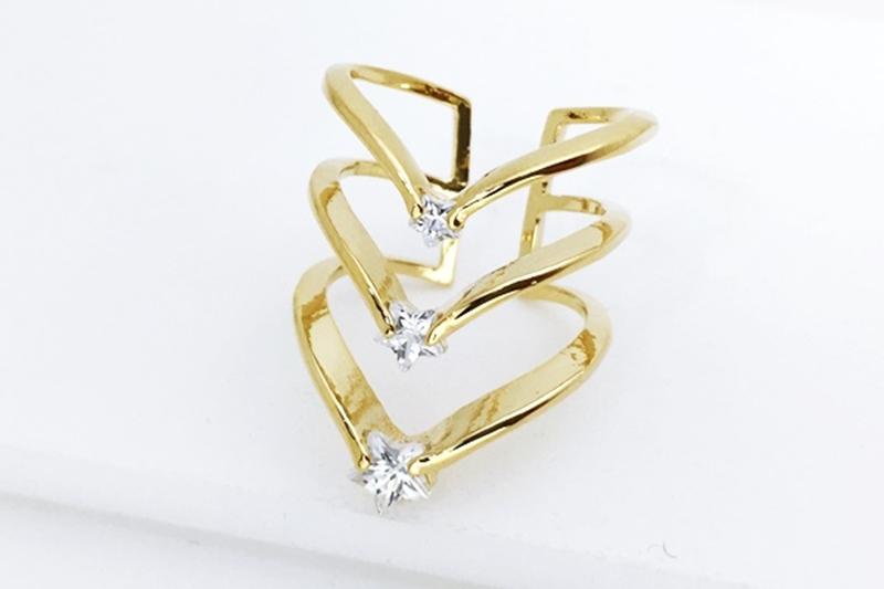 [Ozel] Unique Mood Glossy Brass Cubic Ring