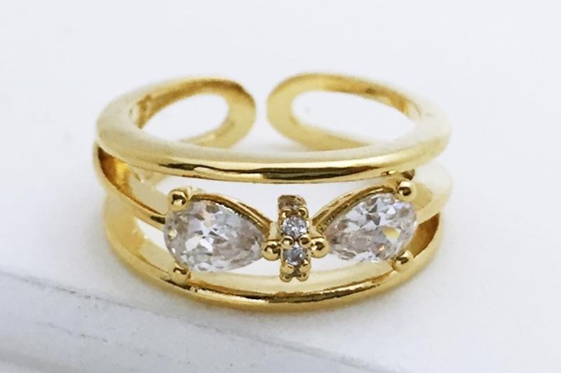 [Ozel] Simple Minimal Glossy Brass Cubic Ring