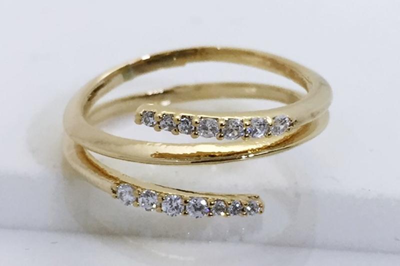 [Ozel] Girlfriend Gift Glossy Brass Cubic Ring