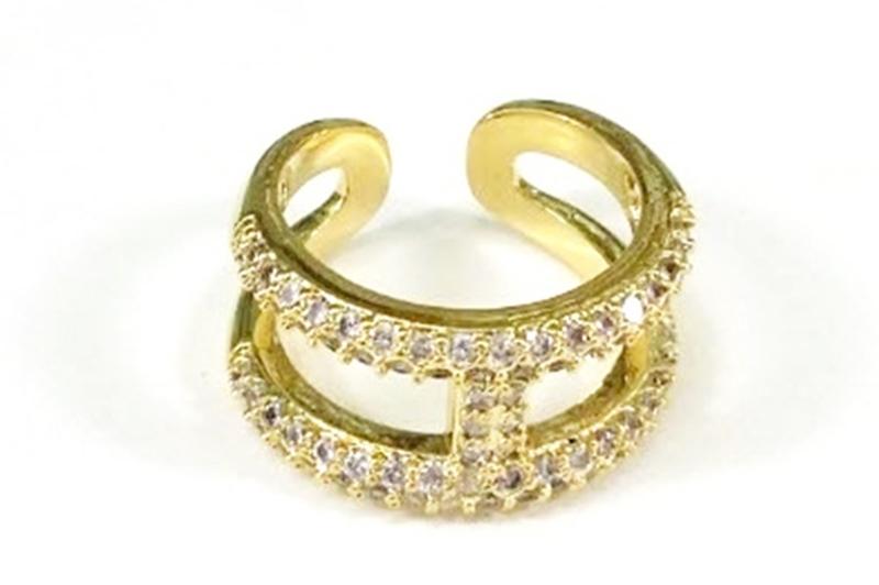 [Ozel] Romantic Mood Glossy Brass Cubic Ring