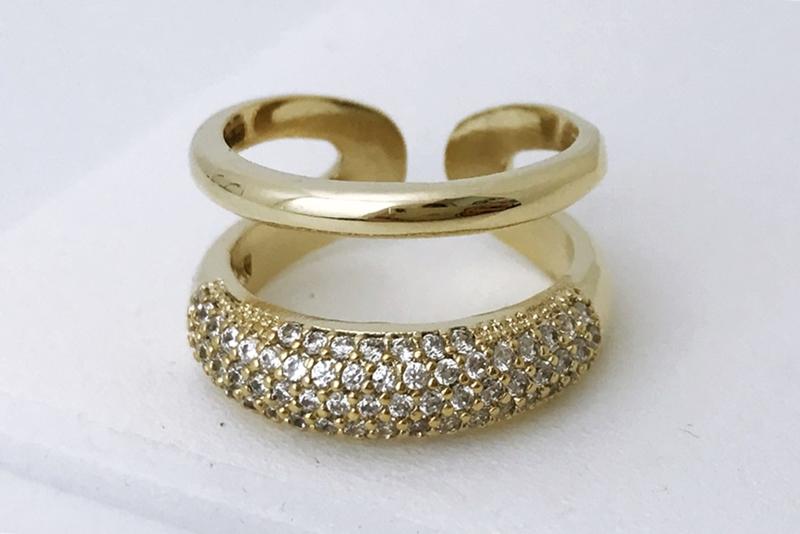 [Ozel] Casual Mood Glossy Brass Cubic Ring