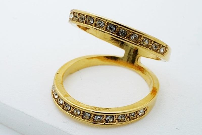 [Ozel] Sophisticated Glossy Brass Cubic Ring