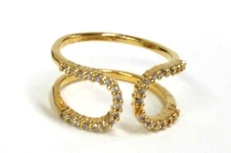 [Ozel] Chic Point Glossy Brass Cubic Ring