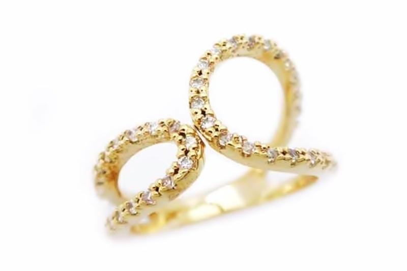 [Ozel] Feminine Glossy Brass Cubic Ring