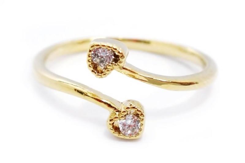 [Ozel] Trendy Glossy Brass Cubic Ring