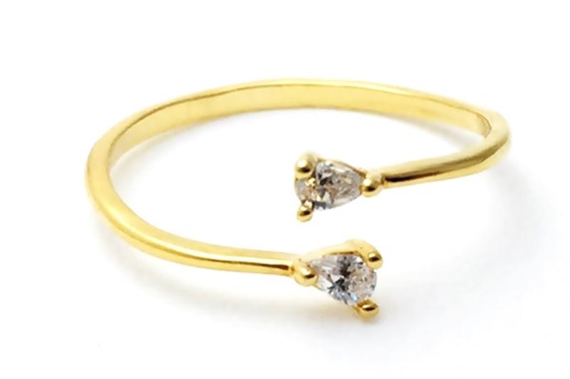 [Ozel] Luxurious Glossy Brass Cubic Ring