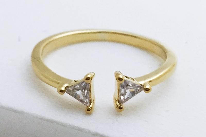 [Ozel] Unique Mood Glossy Brass Cubic Ring