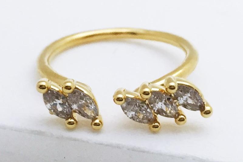 [Ozel] Daily Point Glossy Brass Cubic Ring