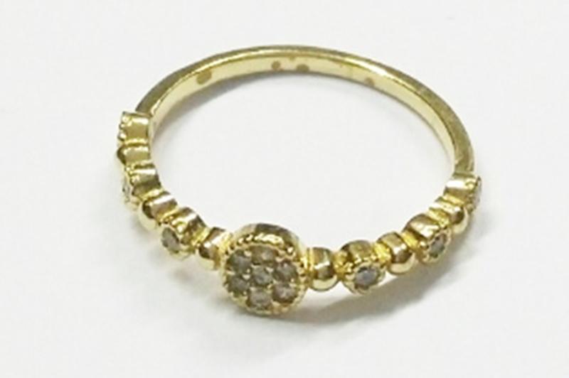 [Ozel] Vintage-inspired Glossy Brass Cubic Ring