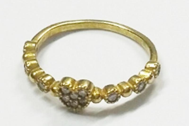 [Ozel] Wedding Guest Look Glossy Brass Cubic Ring