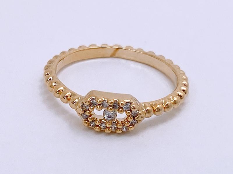 [Ozel] Trendy Glossy Brass Cubic Ring