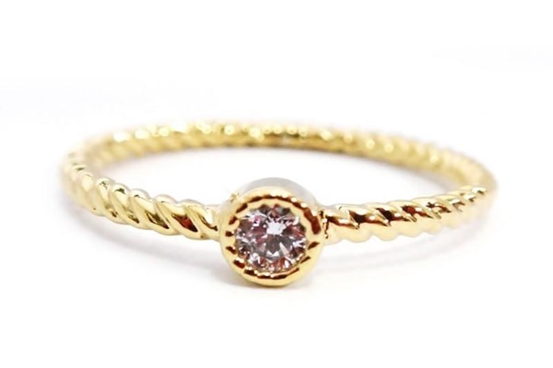 [Ozel] Luxurious Glossy Brass Cubic Ring