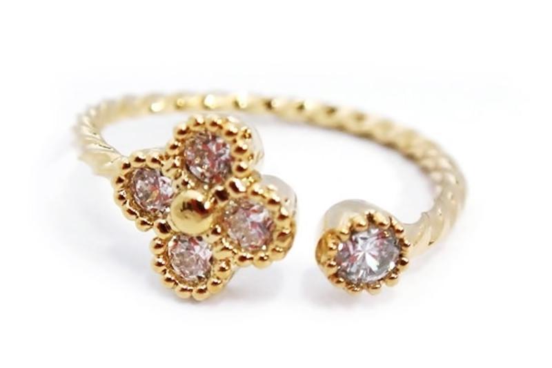 [Ozel] Delicate Fit Glossy Brass Cubic Ring