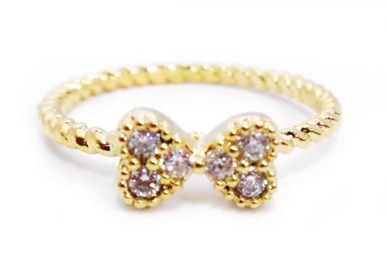 [Ozel] Subtle Charm Glossy Brass Cubic Ring