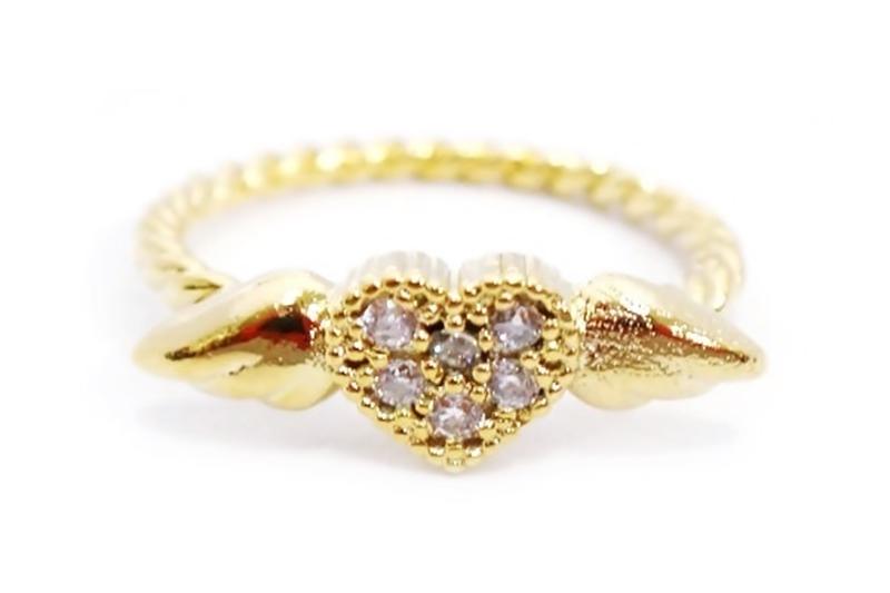 [Ozel] Stylish Glossy Brass Cubic Ring