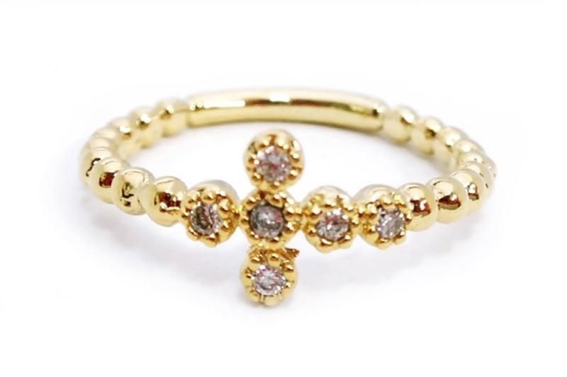 [Ozel] Unique Mood Glossy Brass Cubic Ring