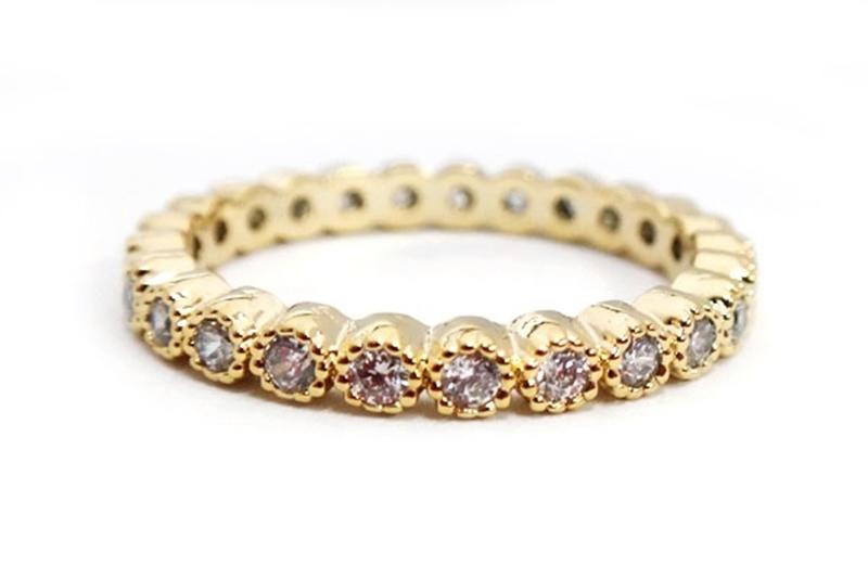 [Ozel] Subtle Charm Glossy Brass Cubic Ring