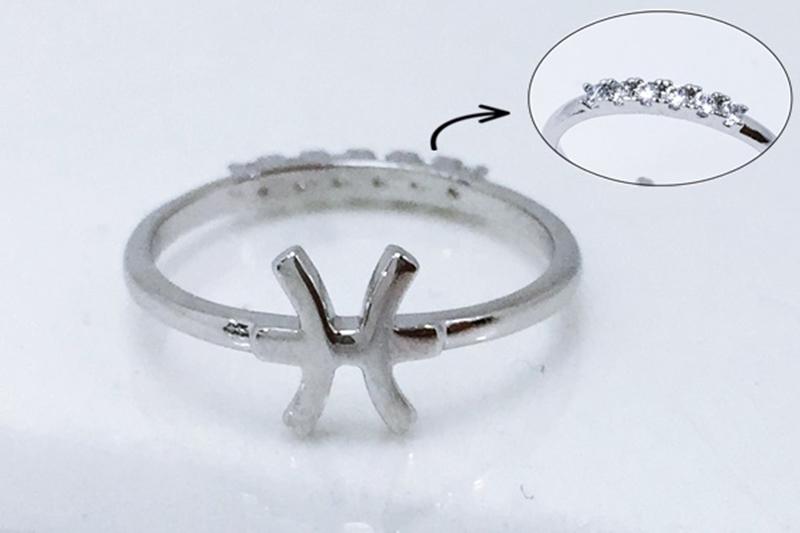 [오젤] 세련된 유광 신주 큐빅 반지