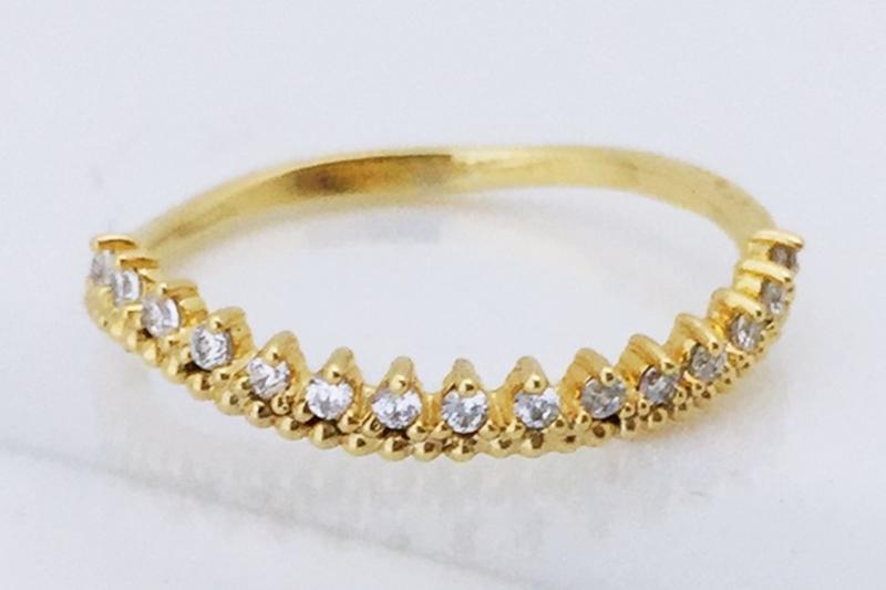 [Ozel] Feminine Glossy Brass Cubic Ring