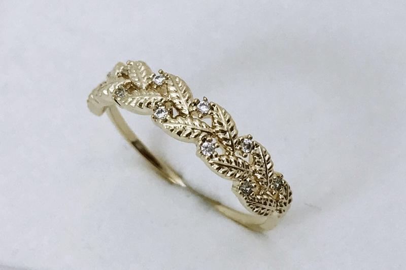 [Ozel] Vintage Vibe Glossy Brass Cubic Ring