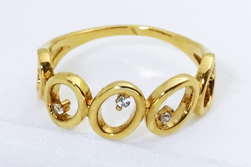 Cubic Ring [Ozel] Trendy Glossy Brass Cubic Ring [