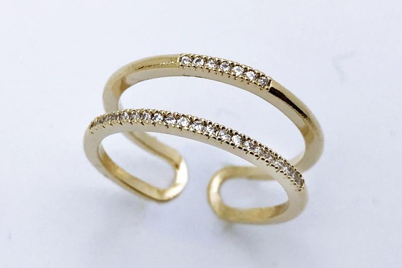 [Ozel] Feminine Glossy Brass Cubic Ring