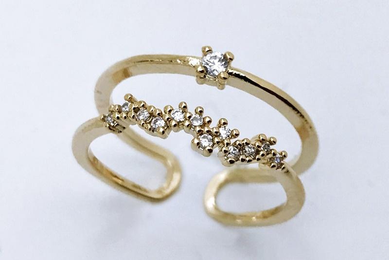[Ozel] Modern Classic Glossy Brass Cubic Ring