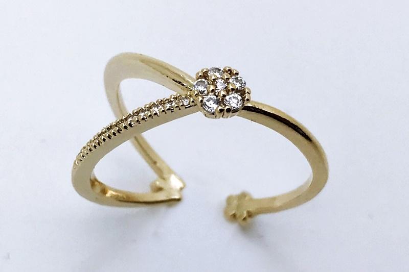 [Ozel] Delicate Fit Glossy Brass Cubic Ring