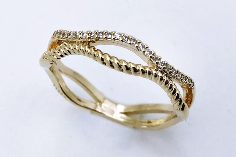 [Ozel] Simple Minimal Glossy Brass Cubic Ring
