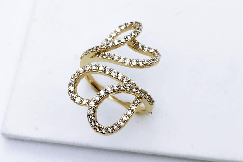 [Ozel] Casual Mood Glossy Brass Cubic Ring