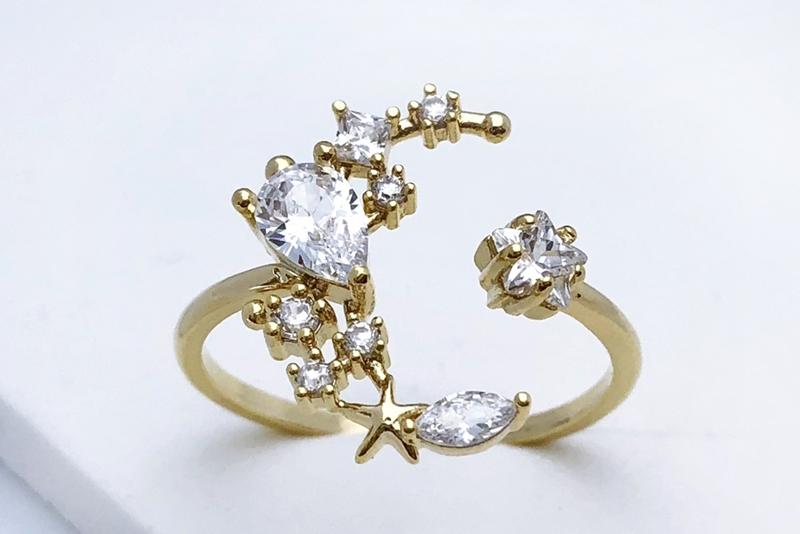 [Ozel] Sophisticated Glossy Brass Cubic Ring