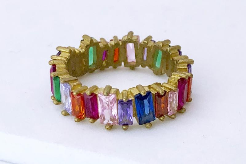 [Ozel] Daily Point Glossy Brass Cubic Ring