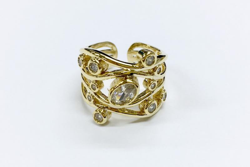 Cubic Ring [Ozel] Point Look Glossy Brass Cubic