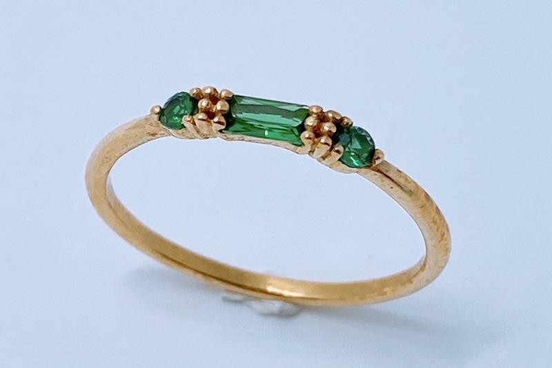 [Ozel] Daily Point Glossy Brass Cubic Ring