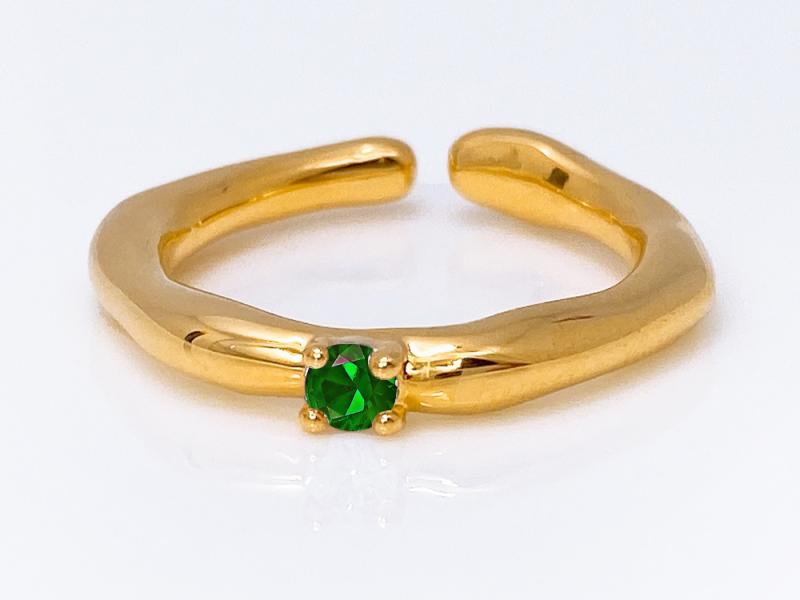 [Ozel] Shiny BRASS Cubic Zirconia Ring